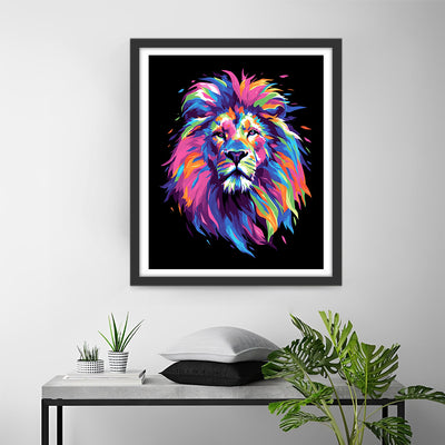 Bunter Löwenkopf Pop Art Diamond Painting