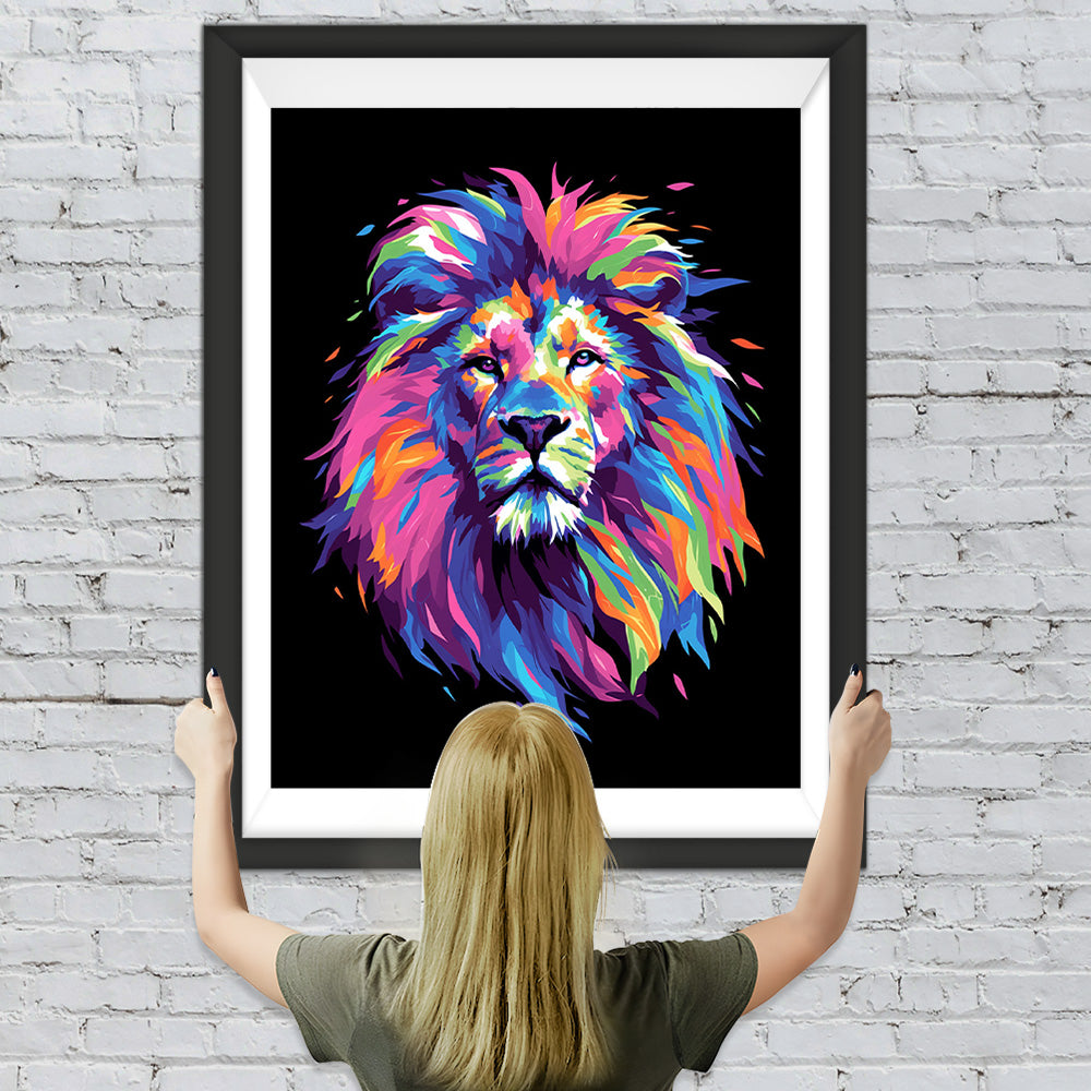 Bunter Löwenkopf Pop Art Diamond Painting