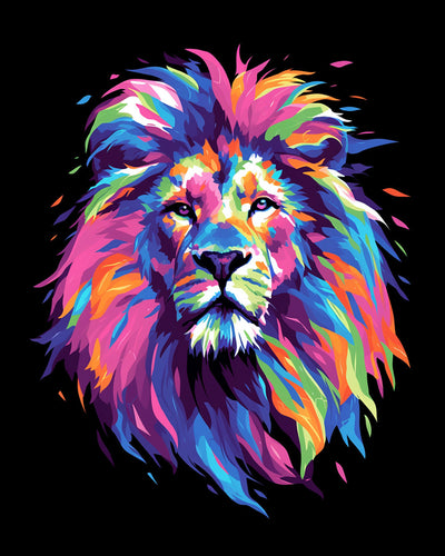 Bunter Löwenkopf Pop Art Diamond Painting