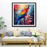 Bunter Papagei auf einem Zweig Diamond Painting