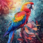 Bunter Papagei auf einem Zweig Diamond Painting