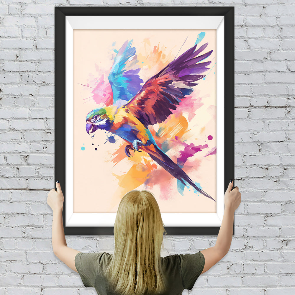 Bunter Papagei fliegend Diamond Painting