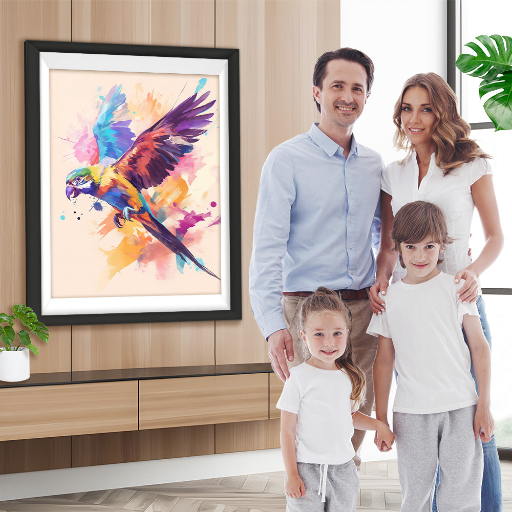 Bunter Papagei fliegend Diamond Painting