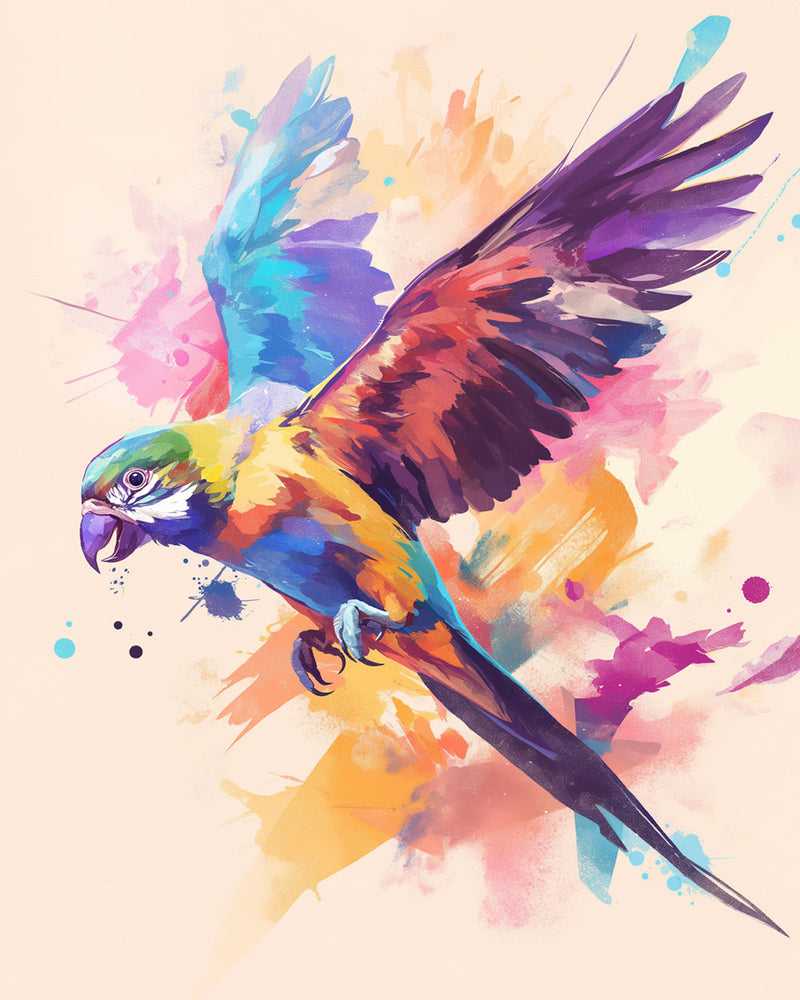 Bunter Papagei fliegend Diamond Painting