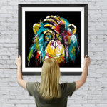 Bunter Schimpanse im Dunkeln Diamond Painting