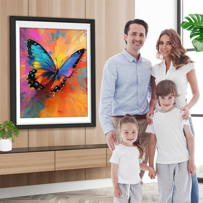 Bunter Schmetterling fliegend Diamond Painting