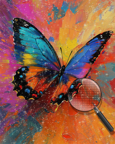 Bunter Schmetterling fliegend Diamond Painting
