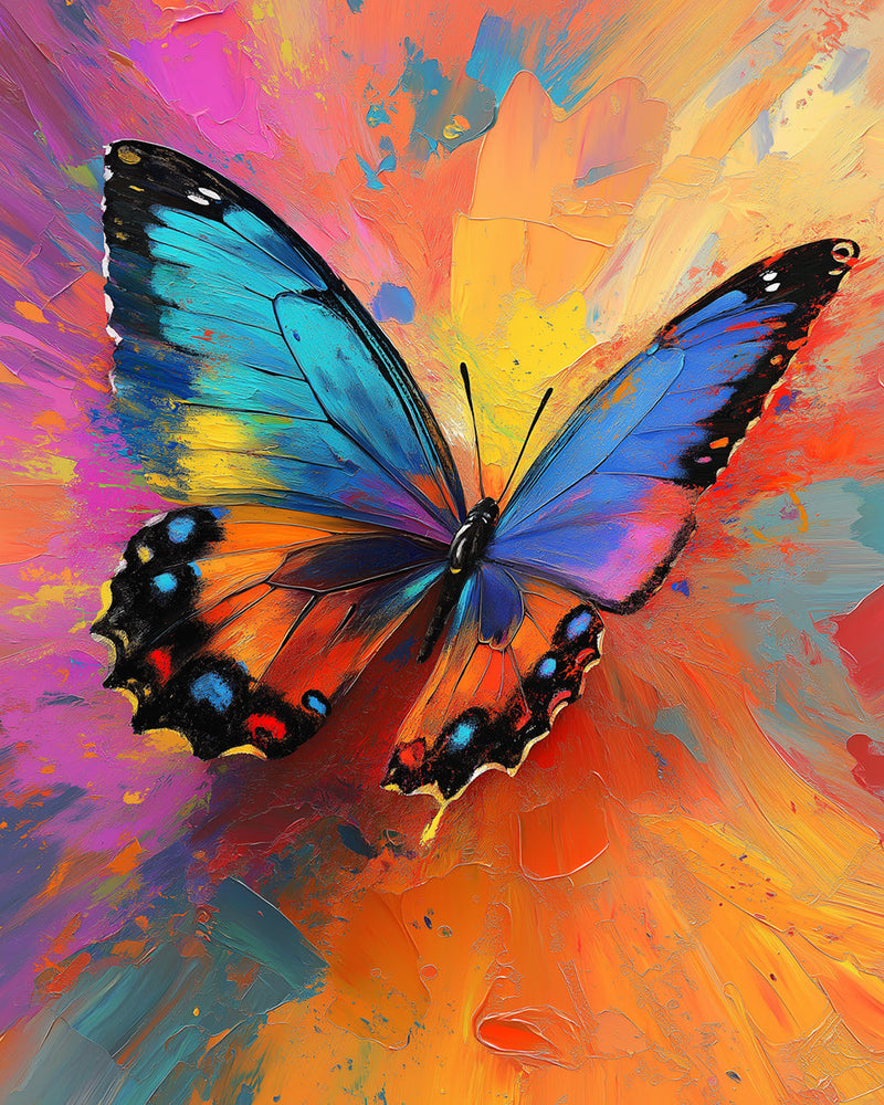 Bunter Schmetterling fliegend Diamond Painting