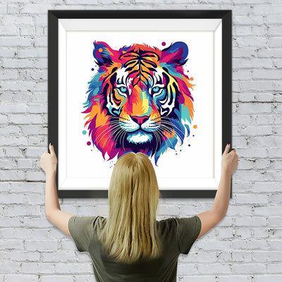 Bunter Tigerkopf Diamond Painting