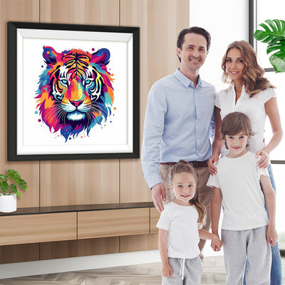 Bunter Tigerkopf Diamond Painting