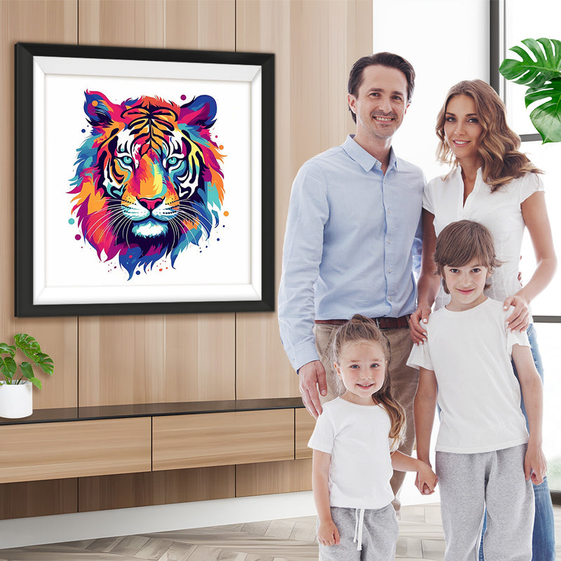 Bunter Tigerkopf Diamond Painting