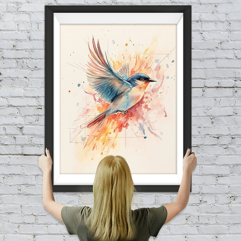 Bunter Vogel fliegend Diamond Painting