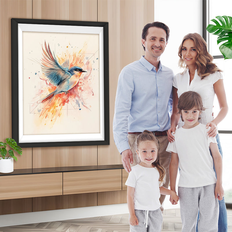 Bunter Vogel fliegend Diamond Painting