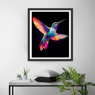 Bunter Vogel fliegt in der Dunkelheit Diamond Painting
