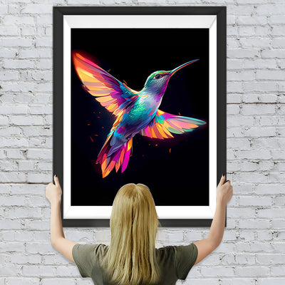 Bunter Vogel fliegt in der Dunkelheit Diamond Painting