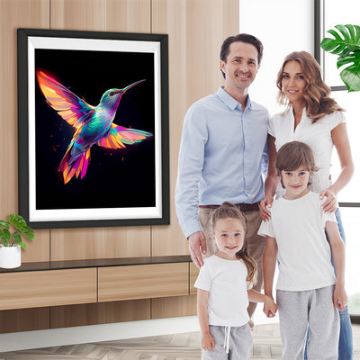 Bunter Vogel fliegt in der Dunkelheit Diamond Painting