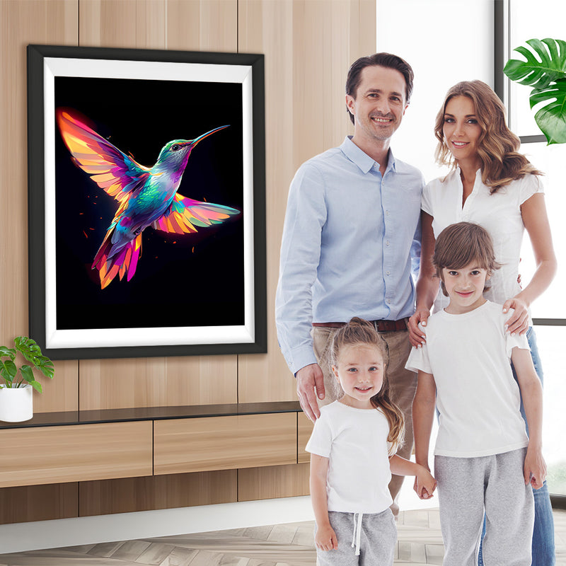 Bunter Vogel fliegt in der Dunkelheit Diamond Painting