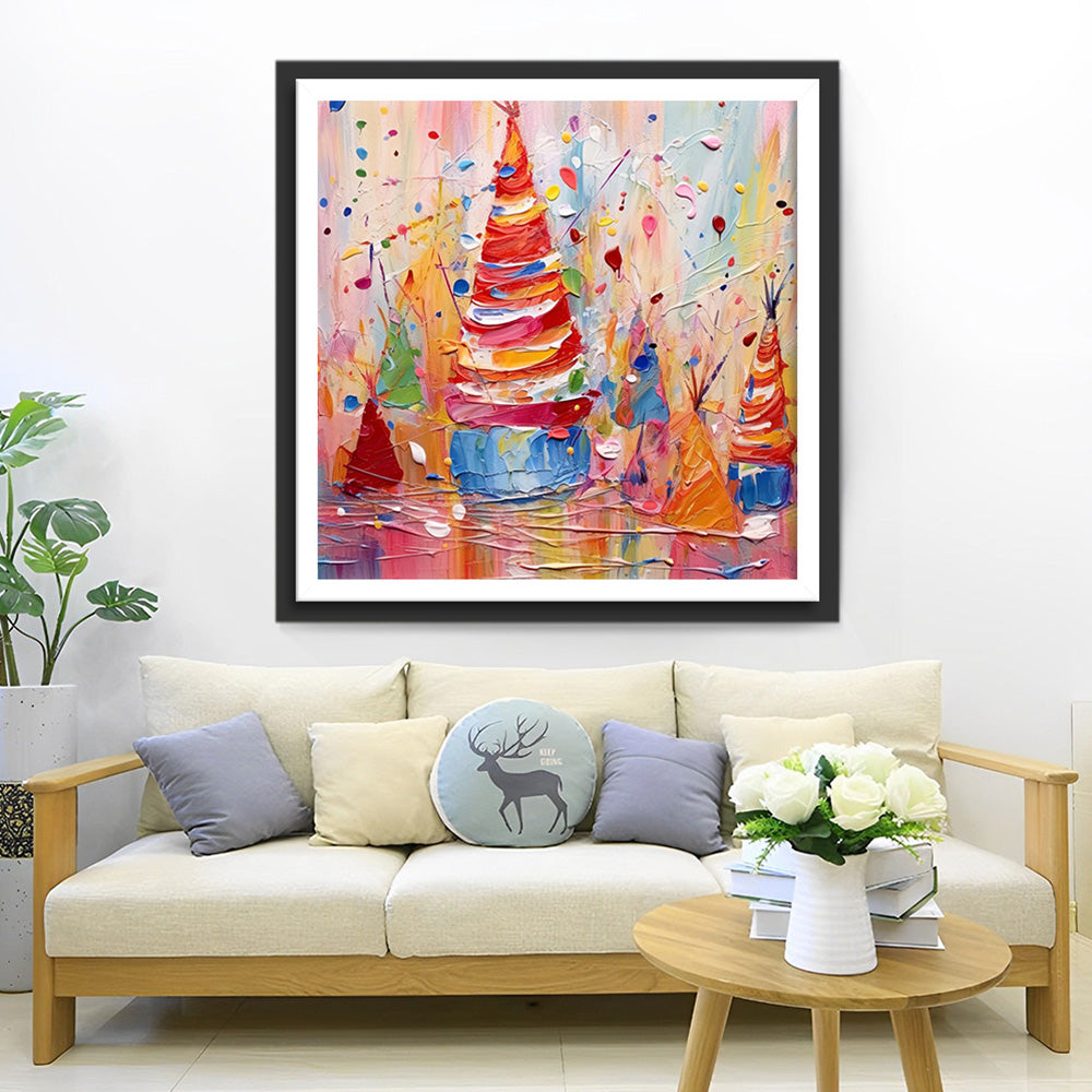 Bunter Weihnachtsbaum Diamond Painting