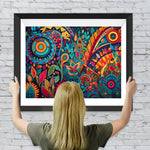 Buntes abstraktes Federmuster Diamond Painting