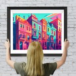 Buntes abstraktes Gebäude Diamond Painting