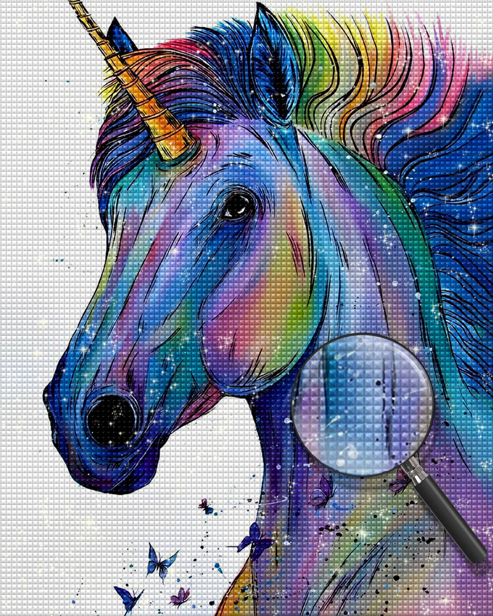 Buntes Einhorn Diamond Painting