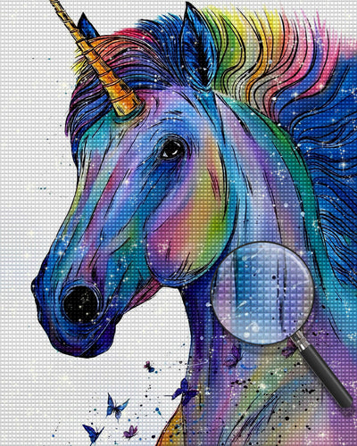 Buntes Einhorn Diamond Painting