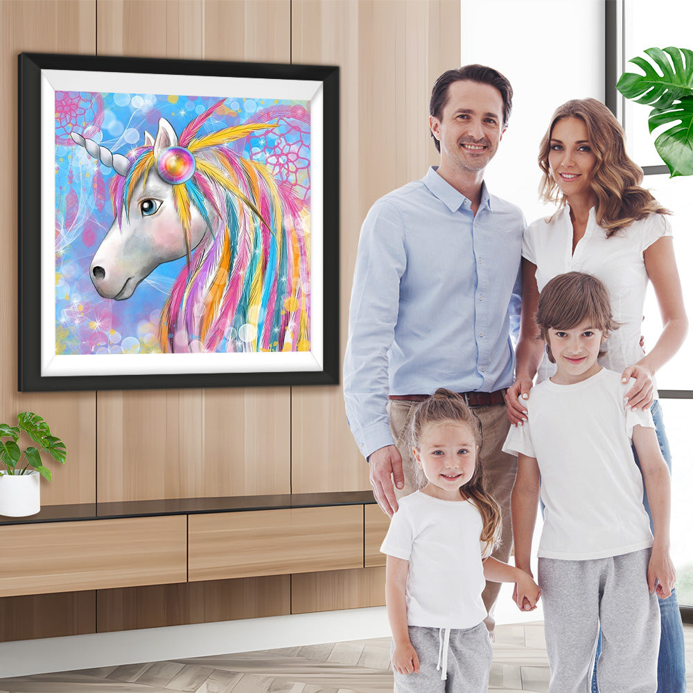 Buntes Einhorn und Traumfänger Diamond Painting