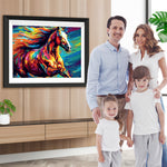 Buntes galoppierendes Pferd Diamond Painting