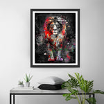 Buntes Graffiti Löwe im Dunkeln Diamond Painting