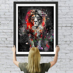 Buntes Graffiti Löwe im Dunkeln Diamond Painting