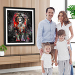 Buntes Graffiti Löwe im Dunkeln Diamond Painting