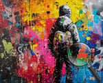Buntes Graffiti und Mann mit Rucksack Diamond Painting