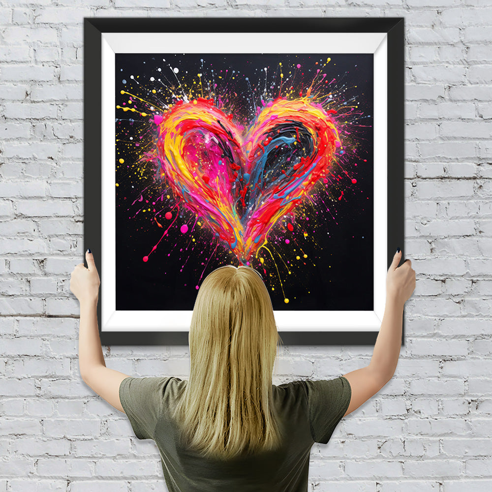 Buntes Herz im Dunkeln Diamond Painting
