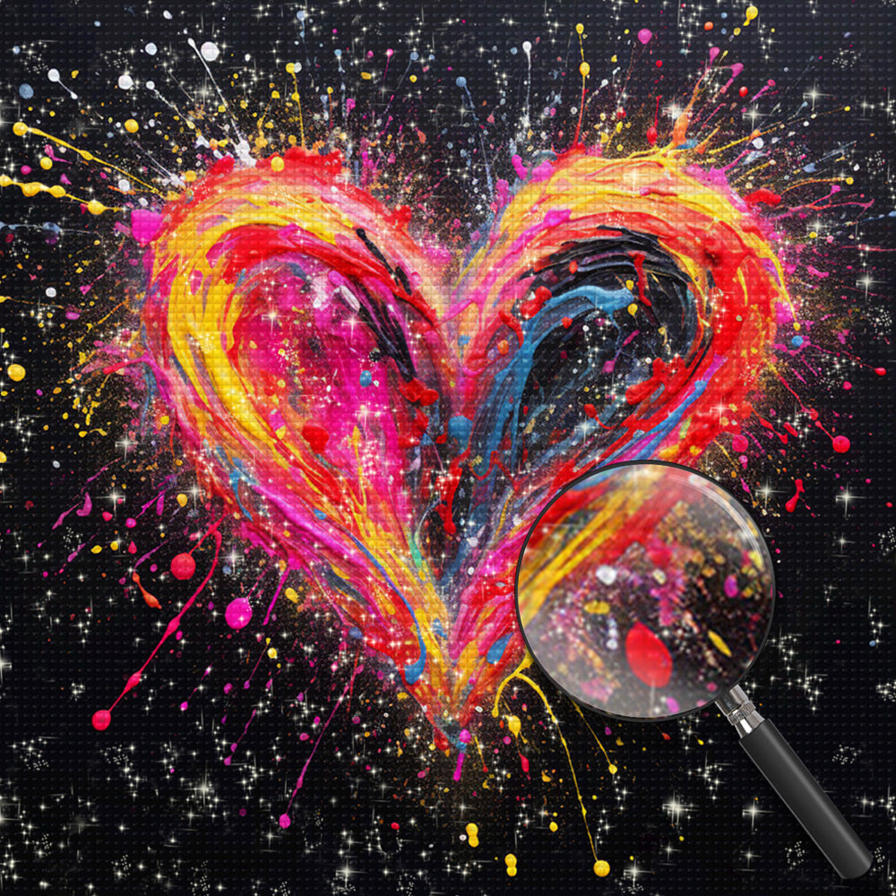 Buntes Herz im Dunkeln Diamond Painting