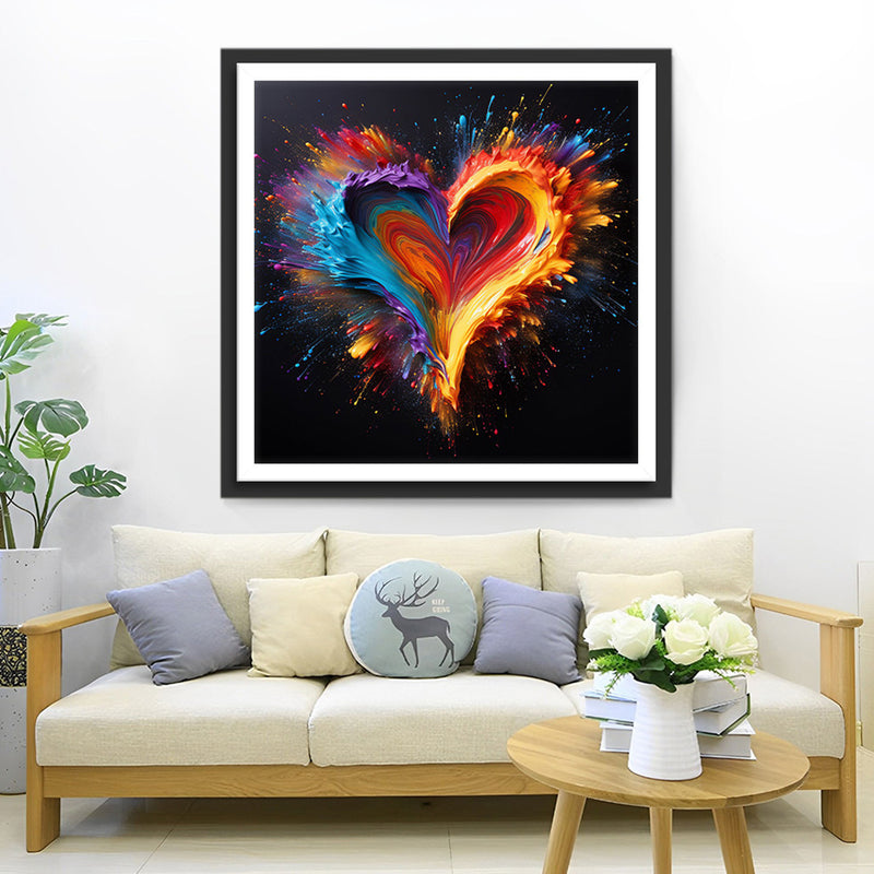 Buntes Herz im Dunkeln Diamond Painting