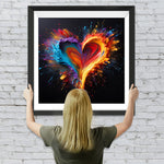 Buntes Herz im Dunkeln Diamond Painting