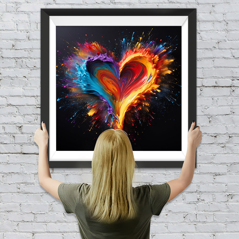 Buntes Herz im Dunkeln Diamond Painting