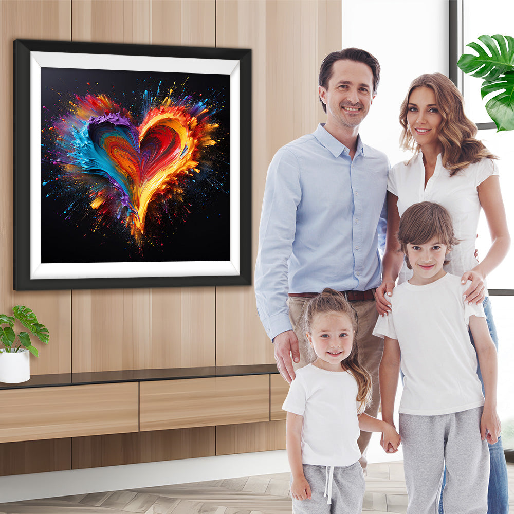 Buntes Herz im Dunkeln Diamond Painting