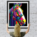 Buntes Pferd im Dunkeln Diamond Painting