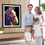 Buntes Pferd im Dunkeln Diamond Painting