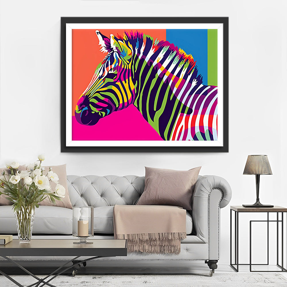 Buntes Zebra Diamond Painting