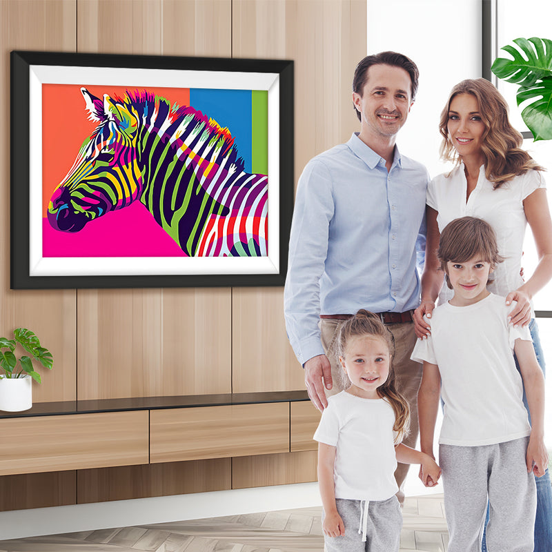 Buntes Zebra Diamond Painting