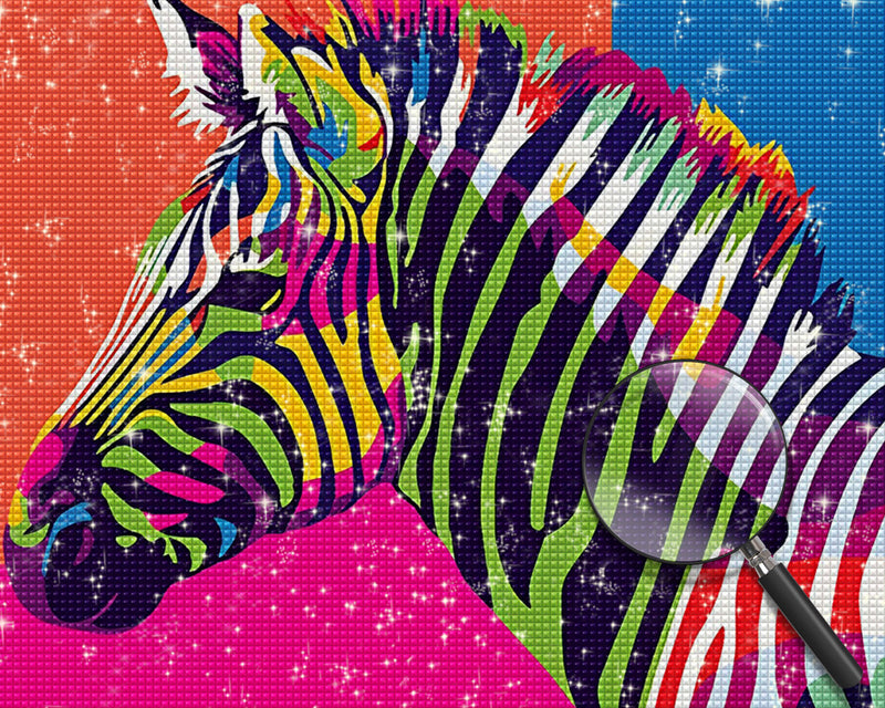Buntes Zebra Diamond Painting