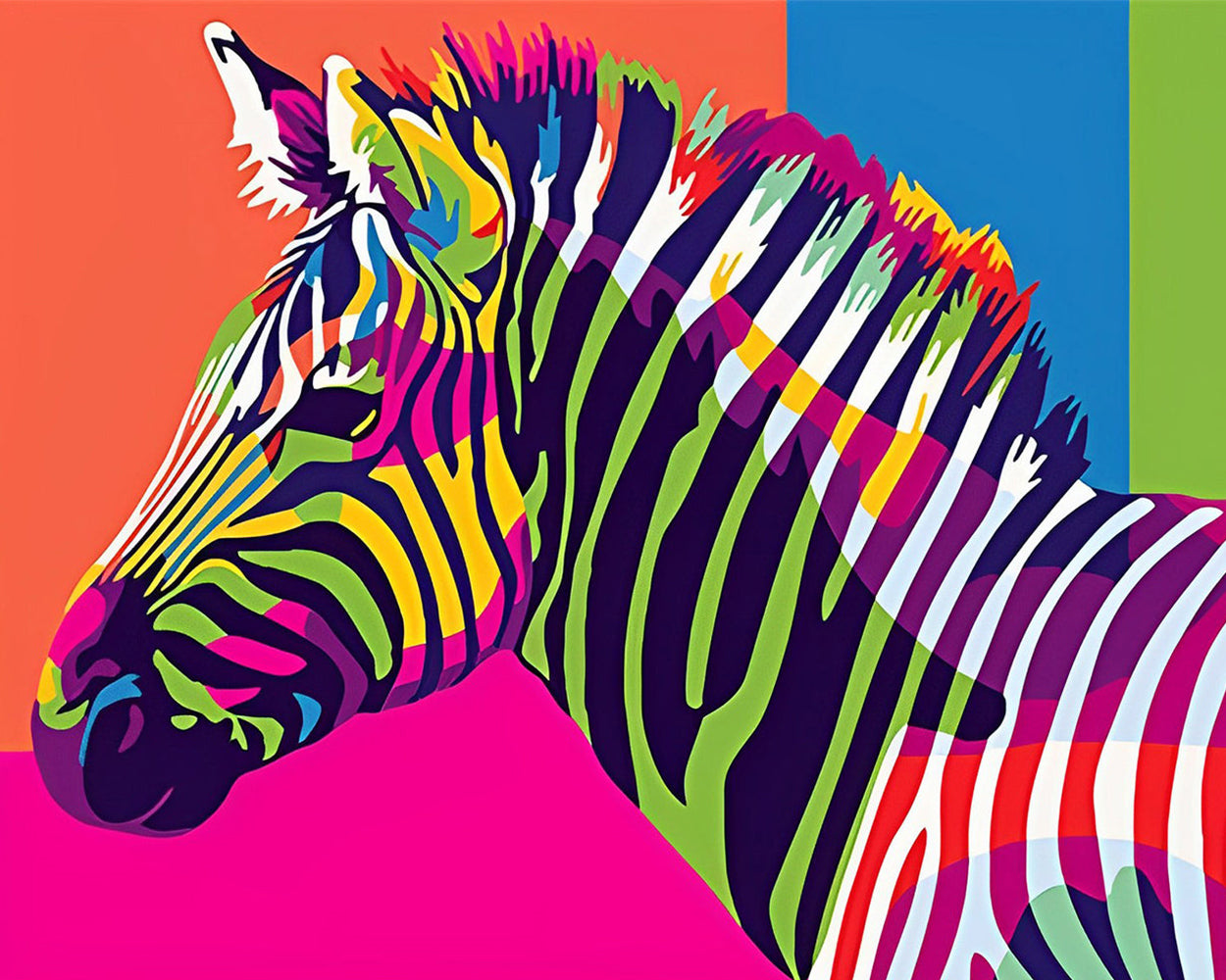 Buntes Zebra Diamond Painting