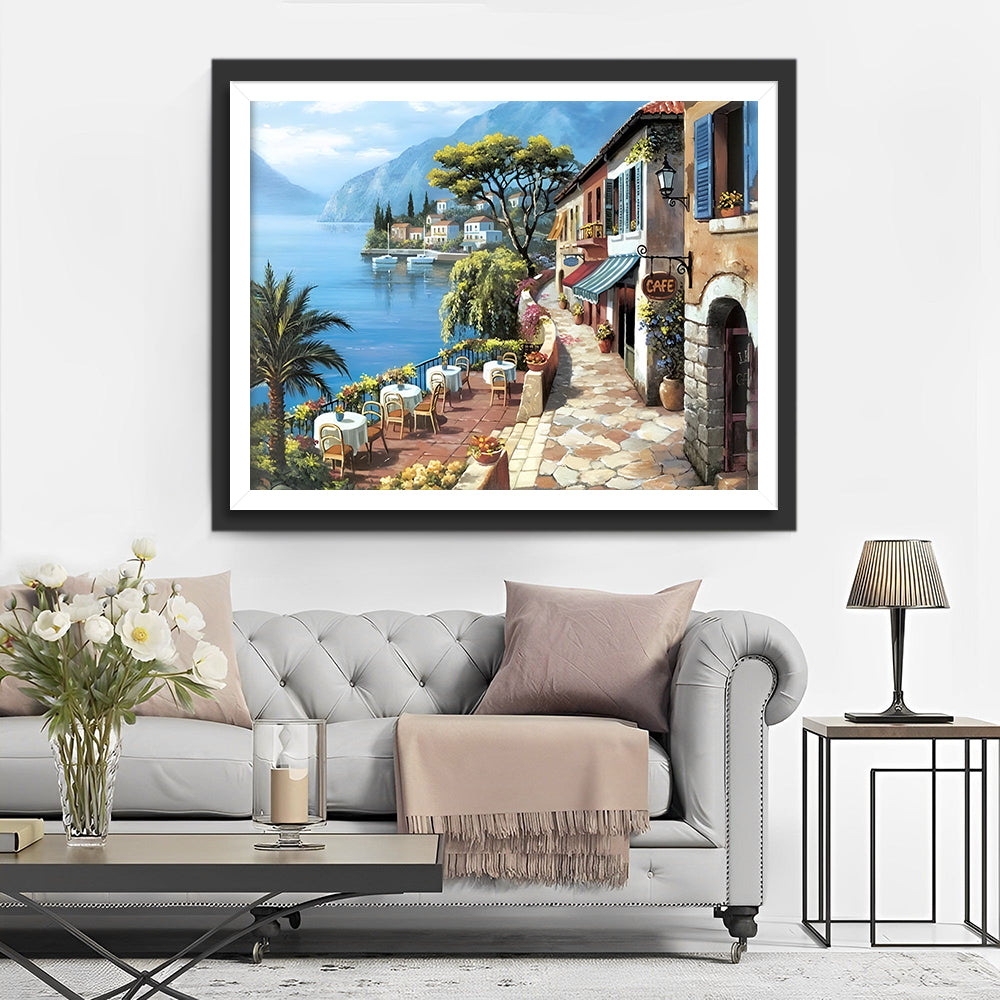 Café am Meer Diamond Painting