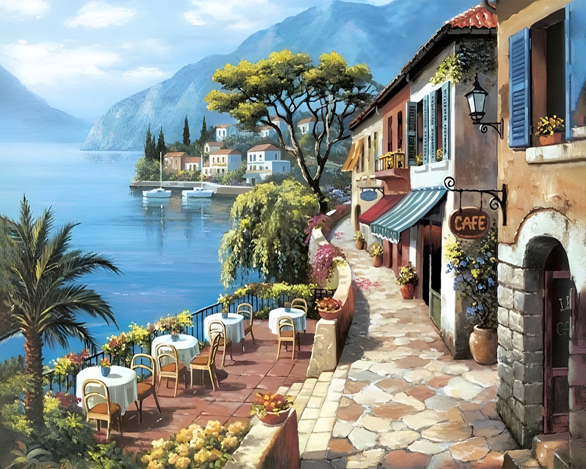 Café am Meer Diamond Painting