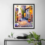 Café in Stadtgassen Diamond Painting