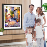 Café in Stadtgassen Diamond Painting