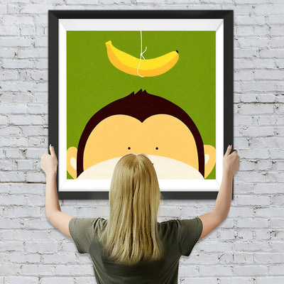 Cartoon Affe und Banane Diamond Painting