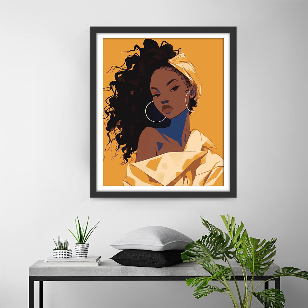 Cartoon Afrikanische Frau Diamond Painting